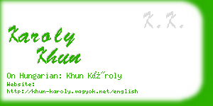 karoly khun business card